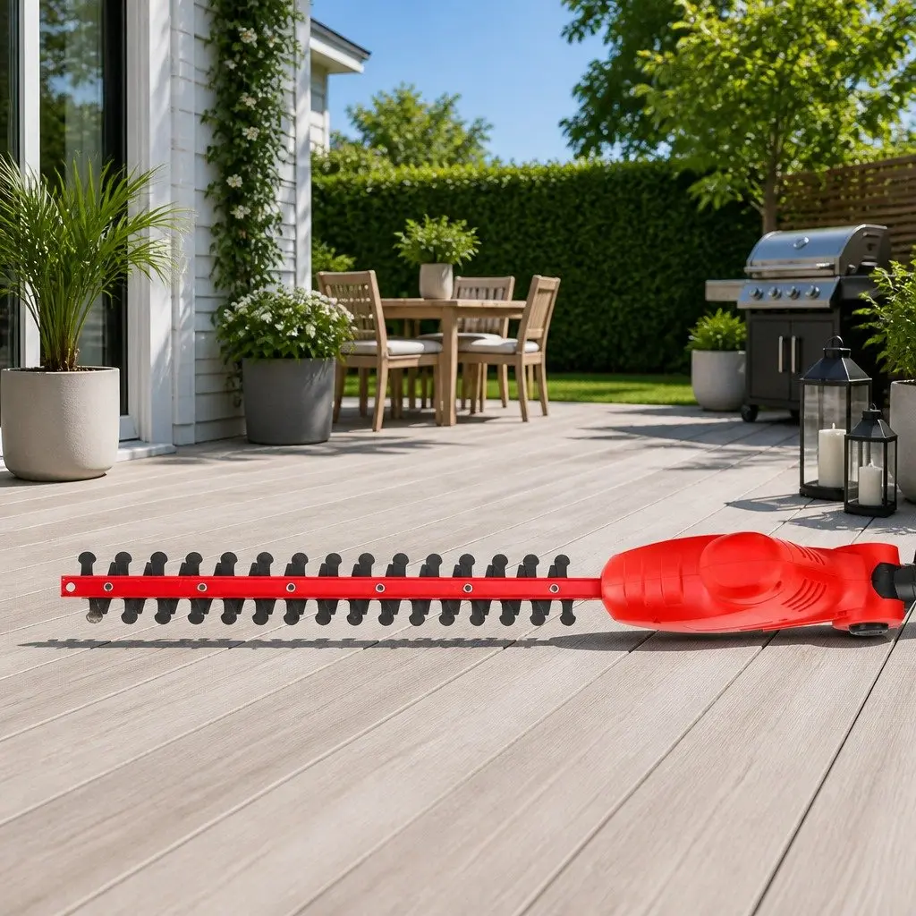 Cordless Pole Chainsaw and Hedge Trimmer 2in1 Aluminium 2.7m Red Black 8 Inch Chain Saw 20V Battery