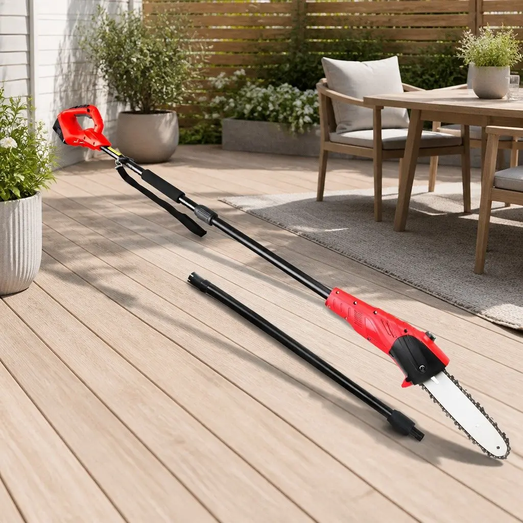 Cordless Pole Chainsaw 20V Lithium Battery 8 Inch Electric Pruner Tree Cutter