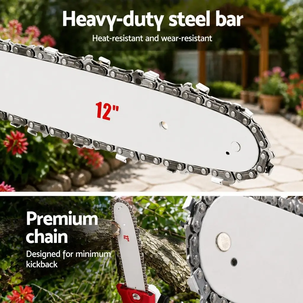 4 Stroke Petrol Pole Chainsaw 12 Inch Red Multi Tool 9 in 1