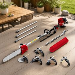 4 Stroke Pole Chainsaw Petrol Hedge Trimmer Tree Pruner 12 Inch 7 in 1