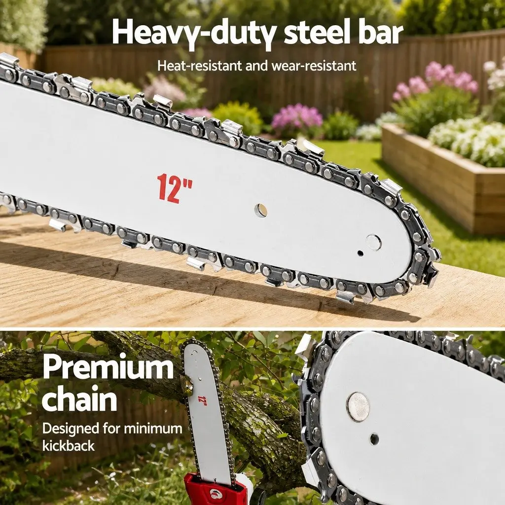 Pole Chainsaw 2 Stroke Petrol Hedge Trimmer Tree Pruner 9 In 1 Multi Tool
