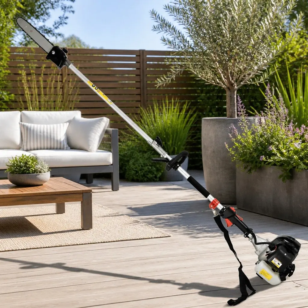 65cc Petrol Pole Chainsaw Hedge Trimmer 2-in-1 Pruner Extension Chain Saw Tool