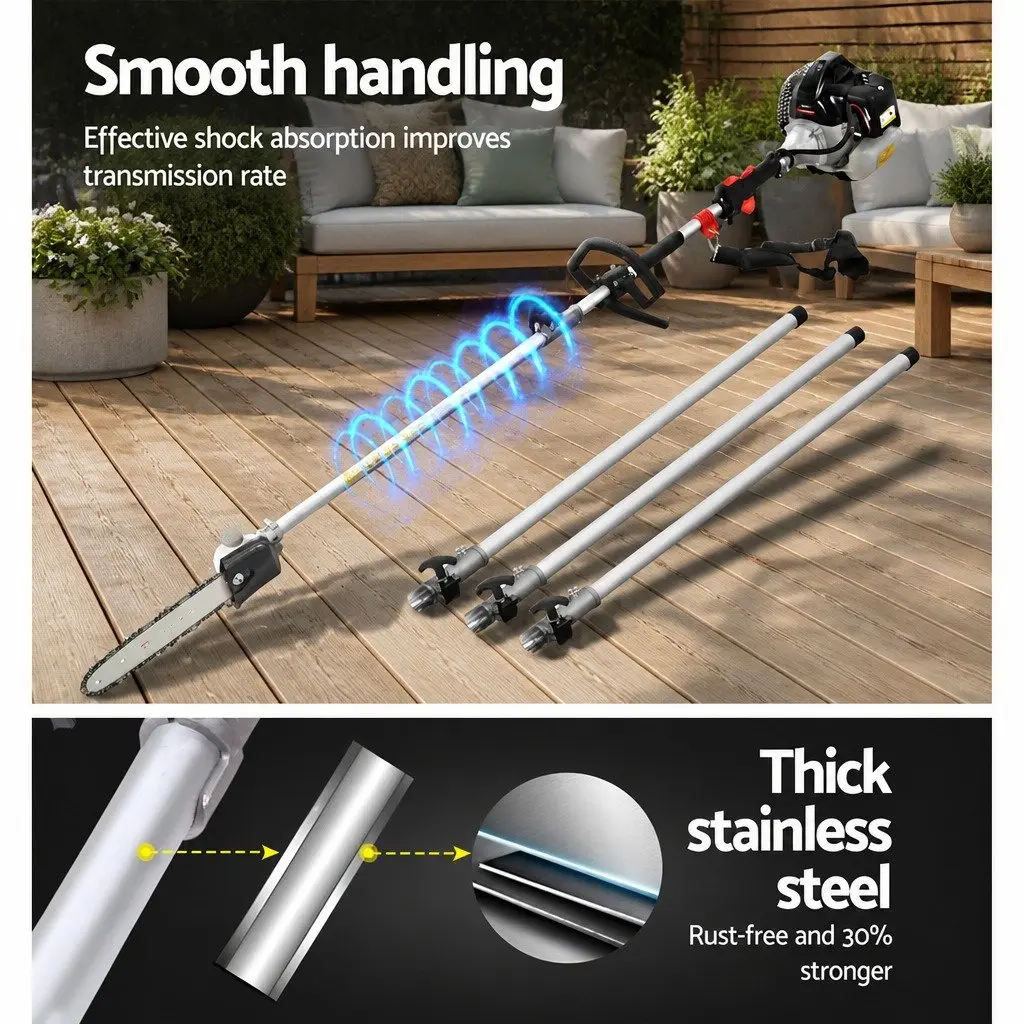 65cc Petrol Pole Chainsaw Hedge Trimmer 2-in-1 Pruner Extension Chain Saw Tool