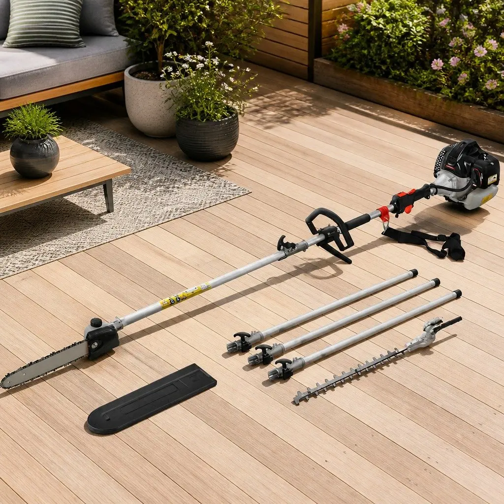 65cc Petrol Pole Chainsaw Hedge Trimmer 2-in-1 Pruner Extension Chain Saw Tool