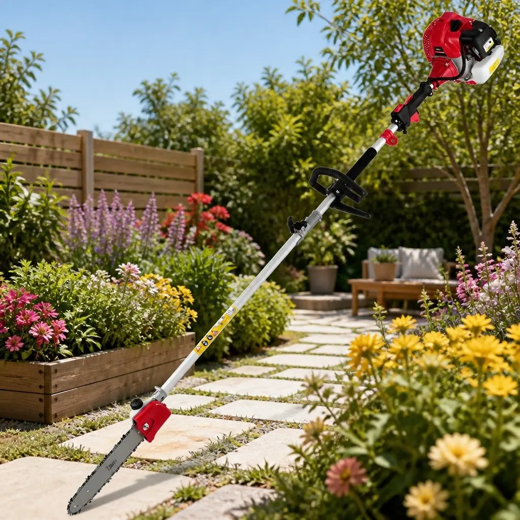 65cc Pole Chainsaw Hedge Trimmer Petrol Engine 12 Inch Bar 5.6m Extension Reach Tool
