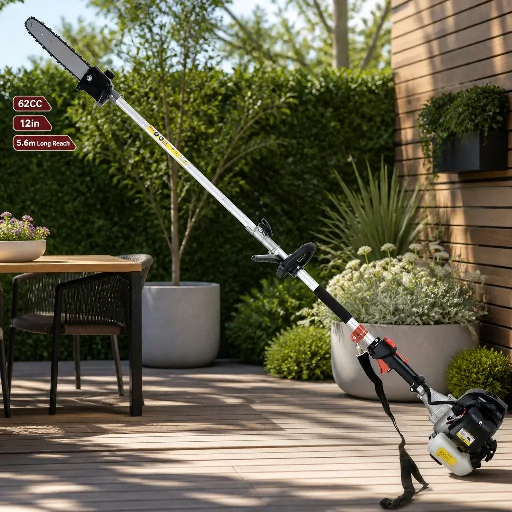 62CC Pole Chainsaw and Hedge Trimmer