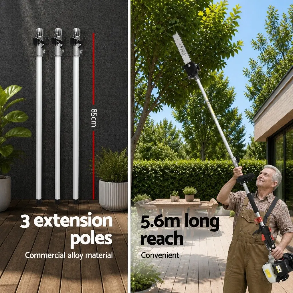 62CC Pole Chainsaw and Hedge Trimmer