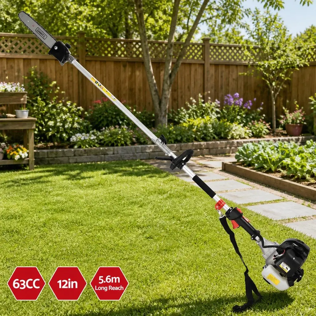 Pole Chainsaw 63cc Petrol 12 Inch Bar 5.6m Reach