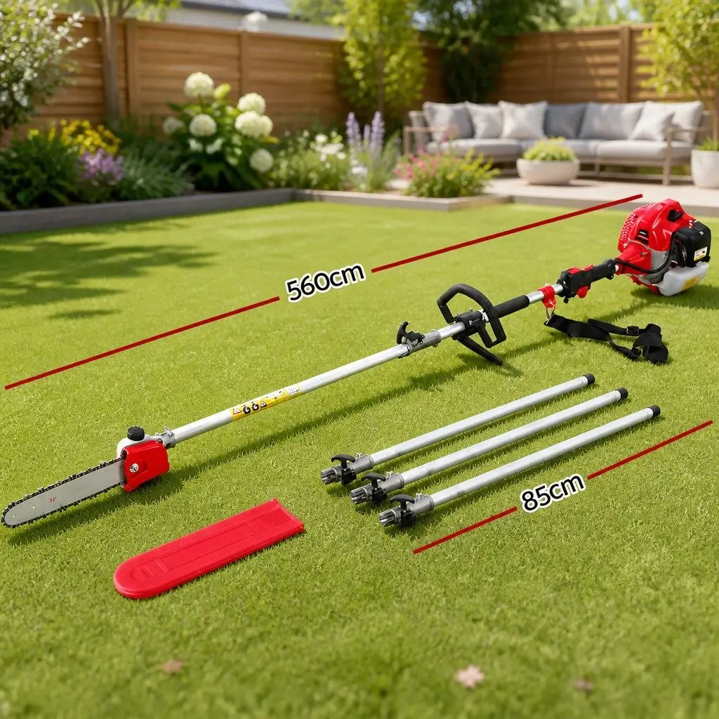 Pole Chainsaw 62CC Petrol 12in Bar 5.6m Reach Red or Black