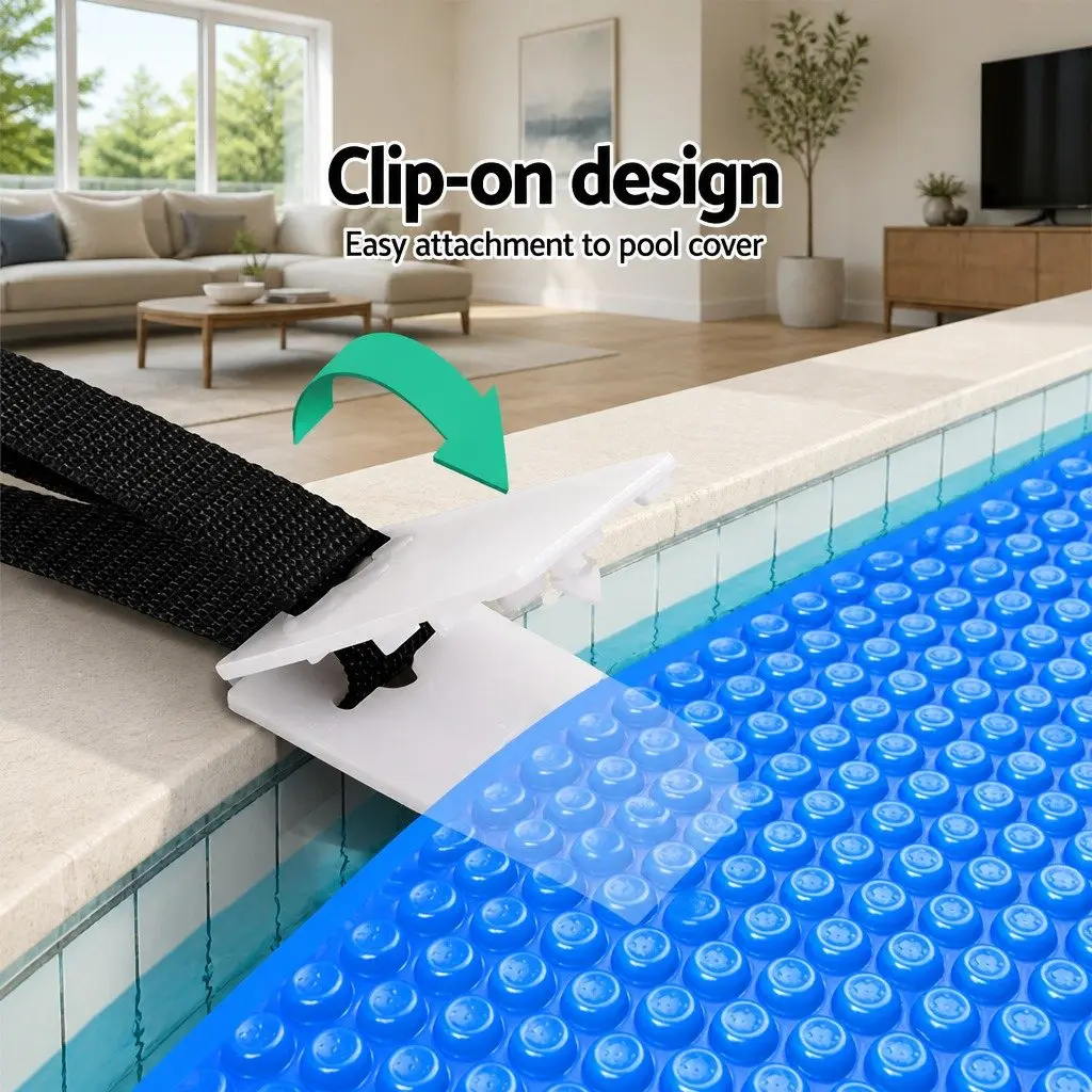 Pool Cover Roller Attachment Strap Kit Nylon Black 8 Piece