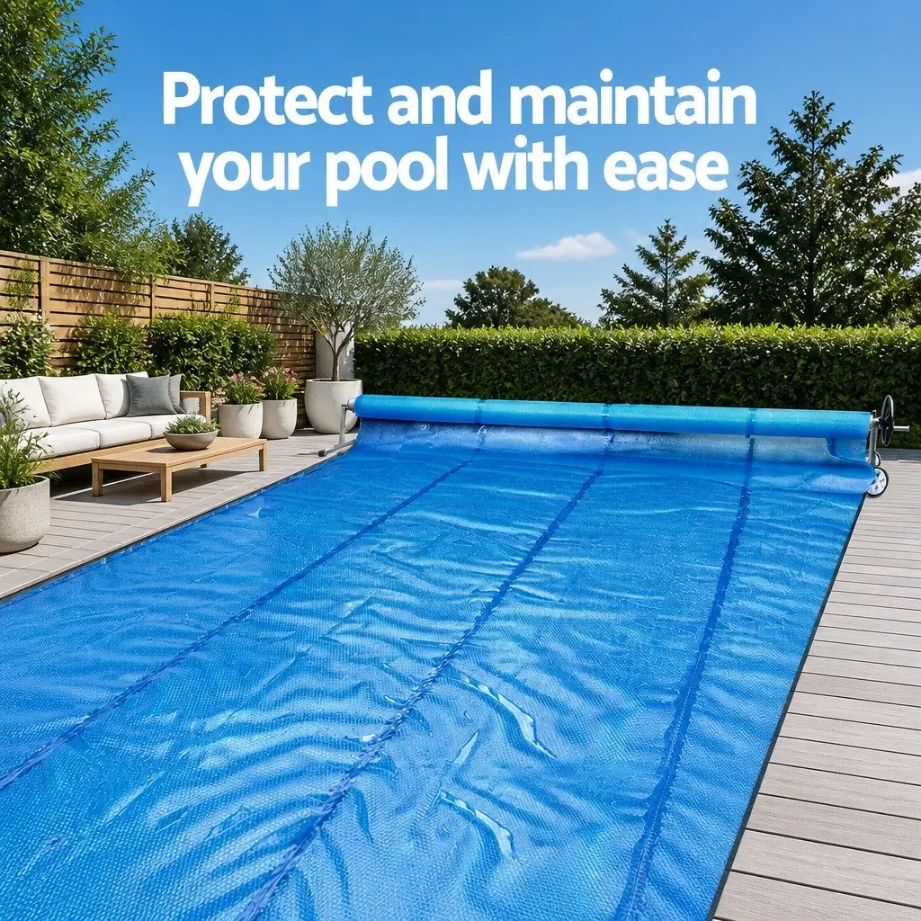 Pool Cover Roller Aluminium Adjustable Telescopic 5.5m Silver