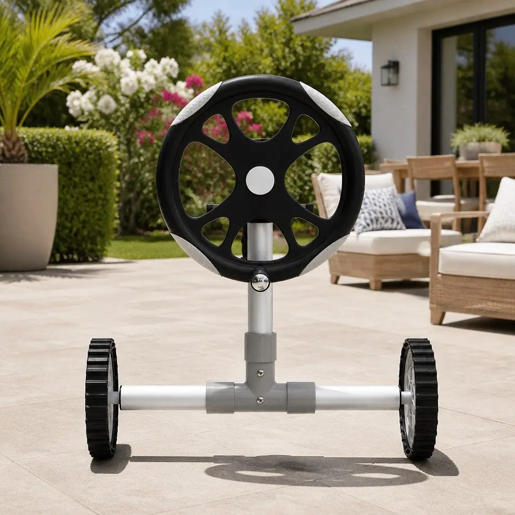 Pool Cover Roller Aluminium Alloy Adjustable 6.55m Silver