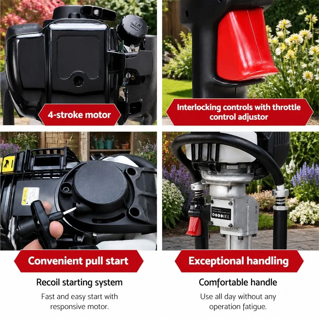 Post Driver 4-Stroke 38CC Petrol Black Power Tool