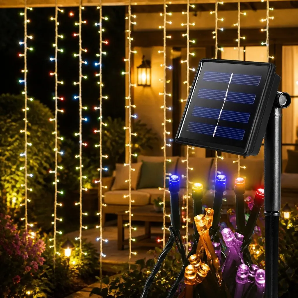 Solar String Lights LED Waterproof 42M Outdoor Warm White Cool White Multi-coloured