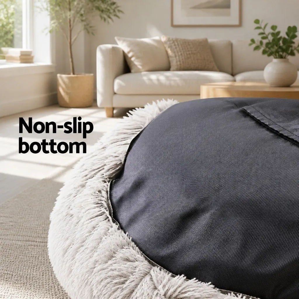 Pet Bed Soft Plush Extra Large 110cm White Brown