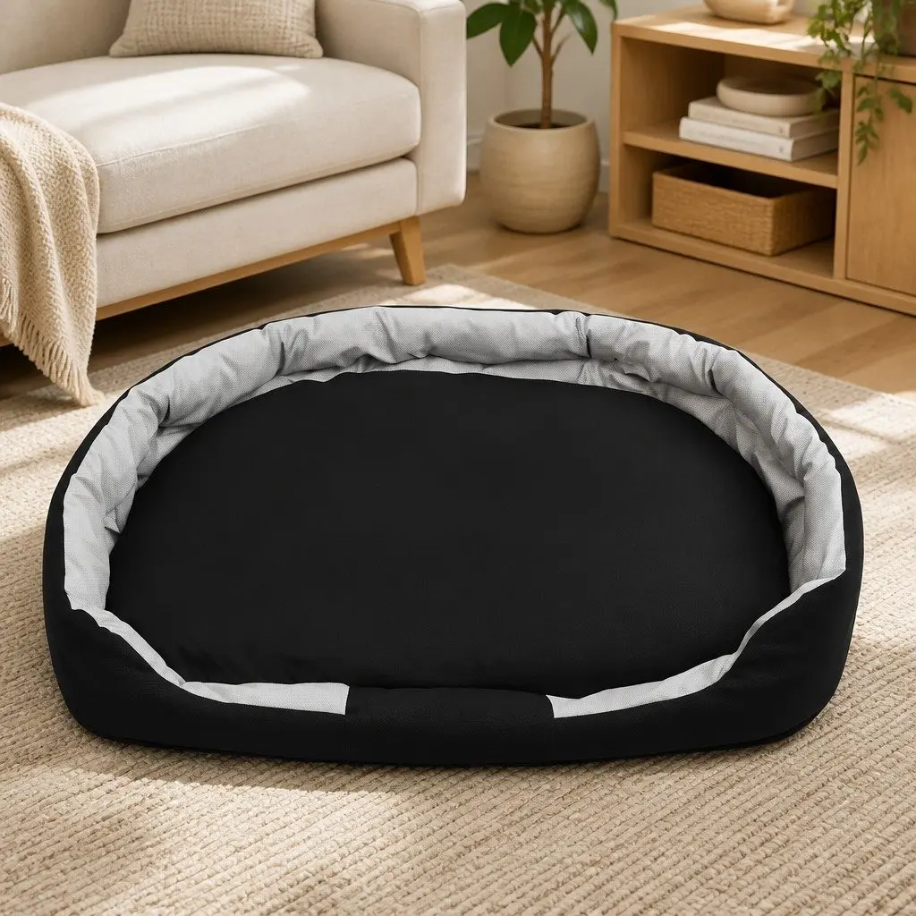Large Dog Bed Oxford Cloth PP Cotton Filling XXL Black 130x90x26cm