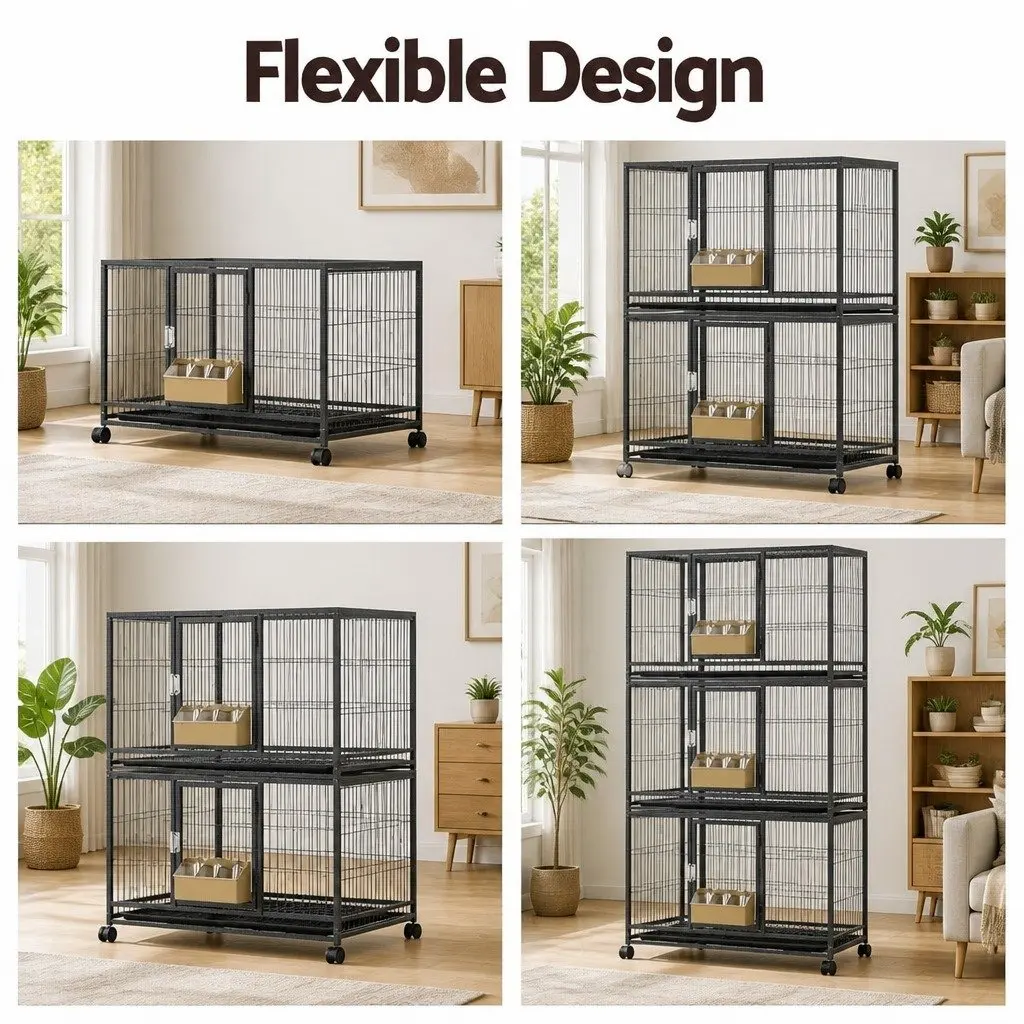 Large Bird Cage Aviary Stand Parrot Budgie Canary Perch with Wheels Easy
