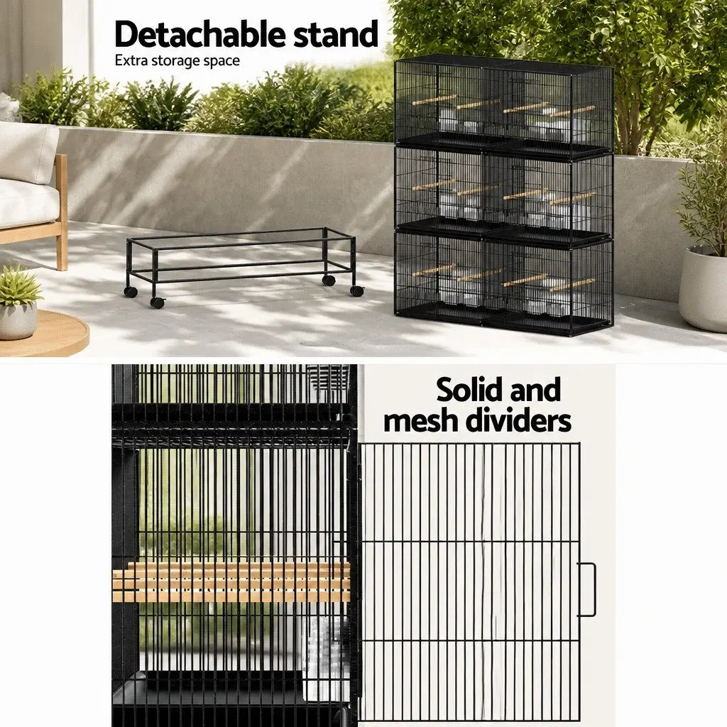 Large Bird Cage 175cm Aviary Expandable Six-Cage Design Nesting Boxes Perches