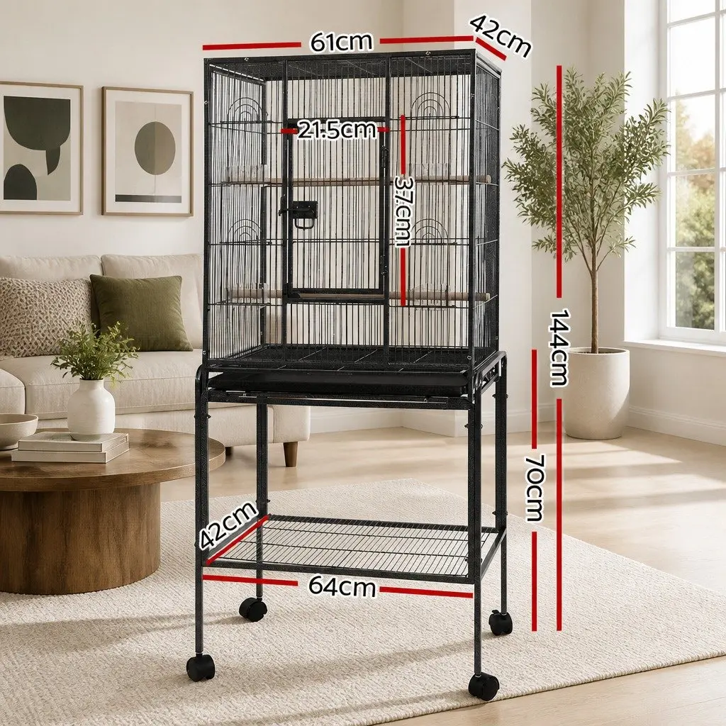 Bird Cage Wrought Iron 144cm Black Indoor Outdoor