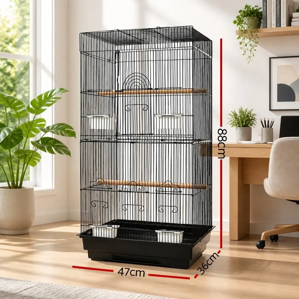 Bird Cage Wrought Iron 88cm Large Black