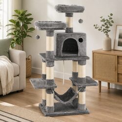 Cat Tree 145cm Tower Scratching Post Condo House Multi-Level Climbing Frame