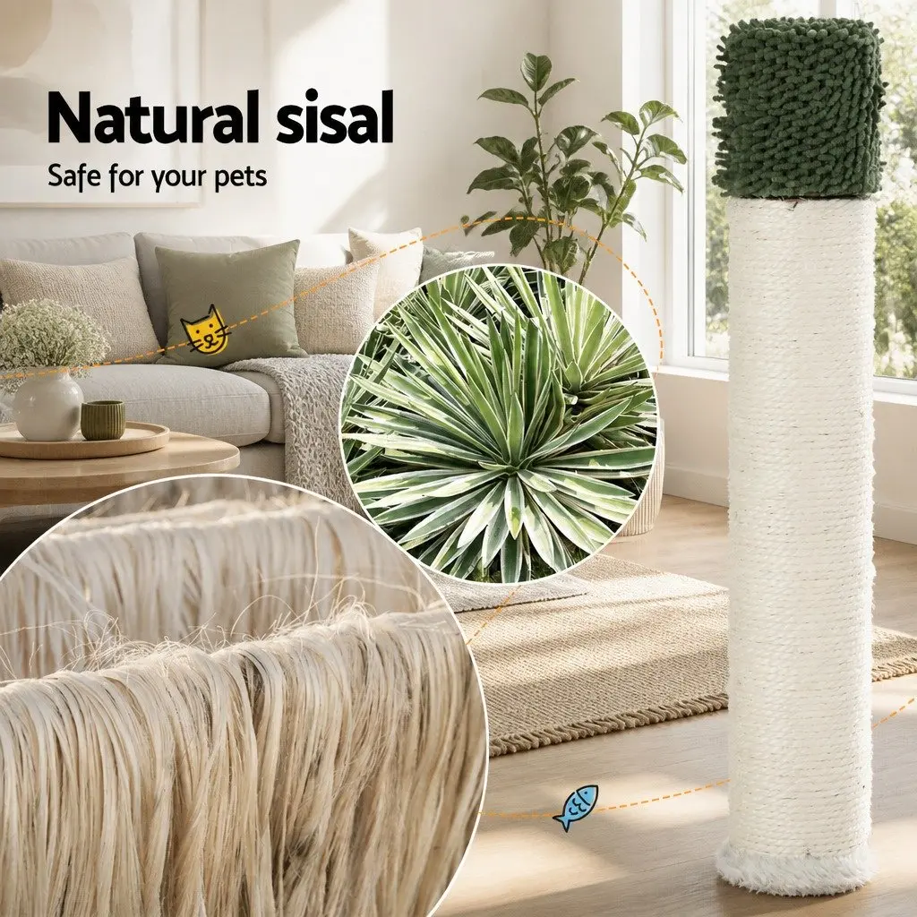 Cat Scratching Post Multi-Level Particleboard Plush Velvet 78cm Green