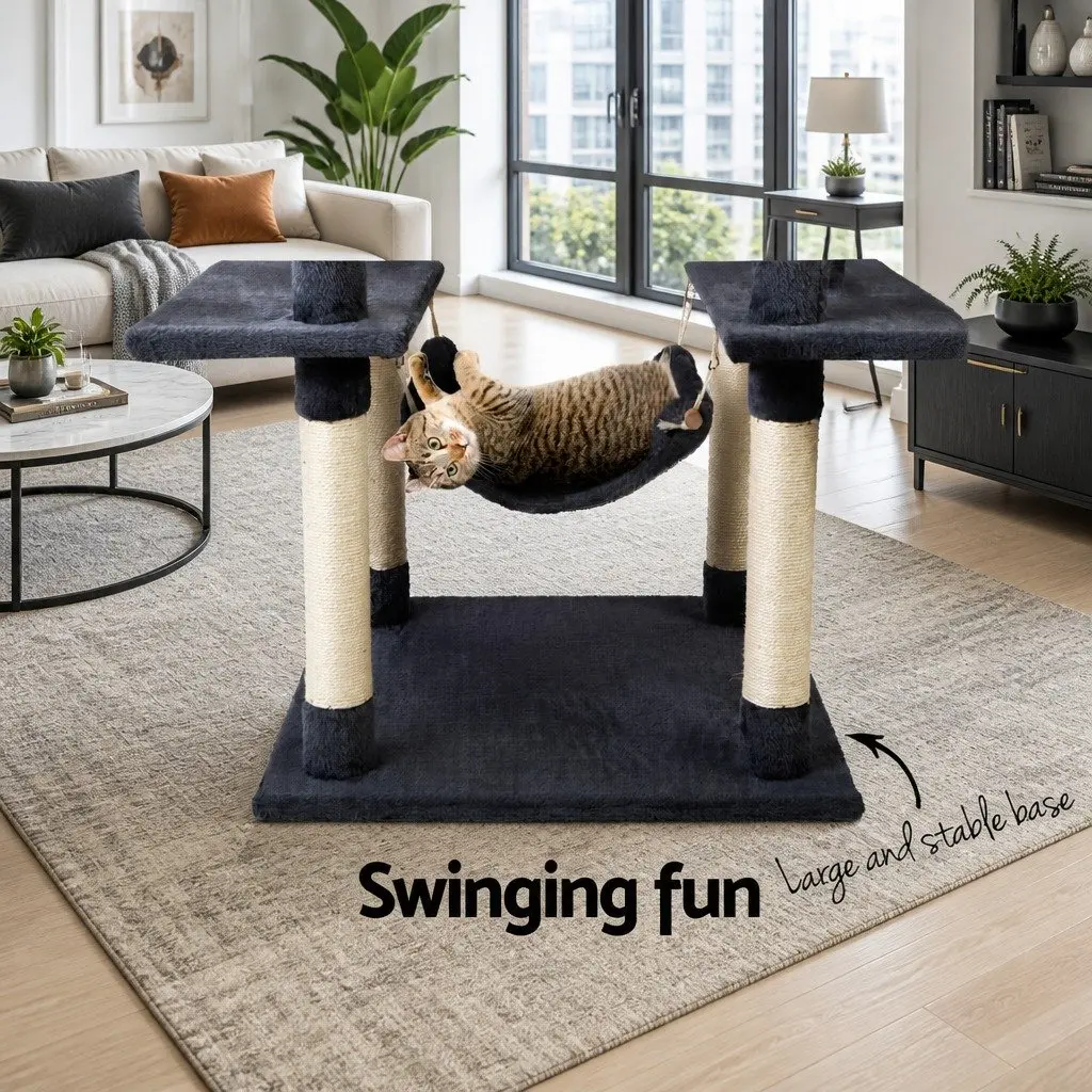 Cat Scratching Post Multi-Level 184cm Plush Velvet Dark Grey