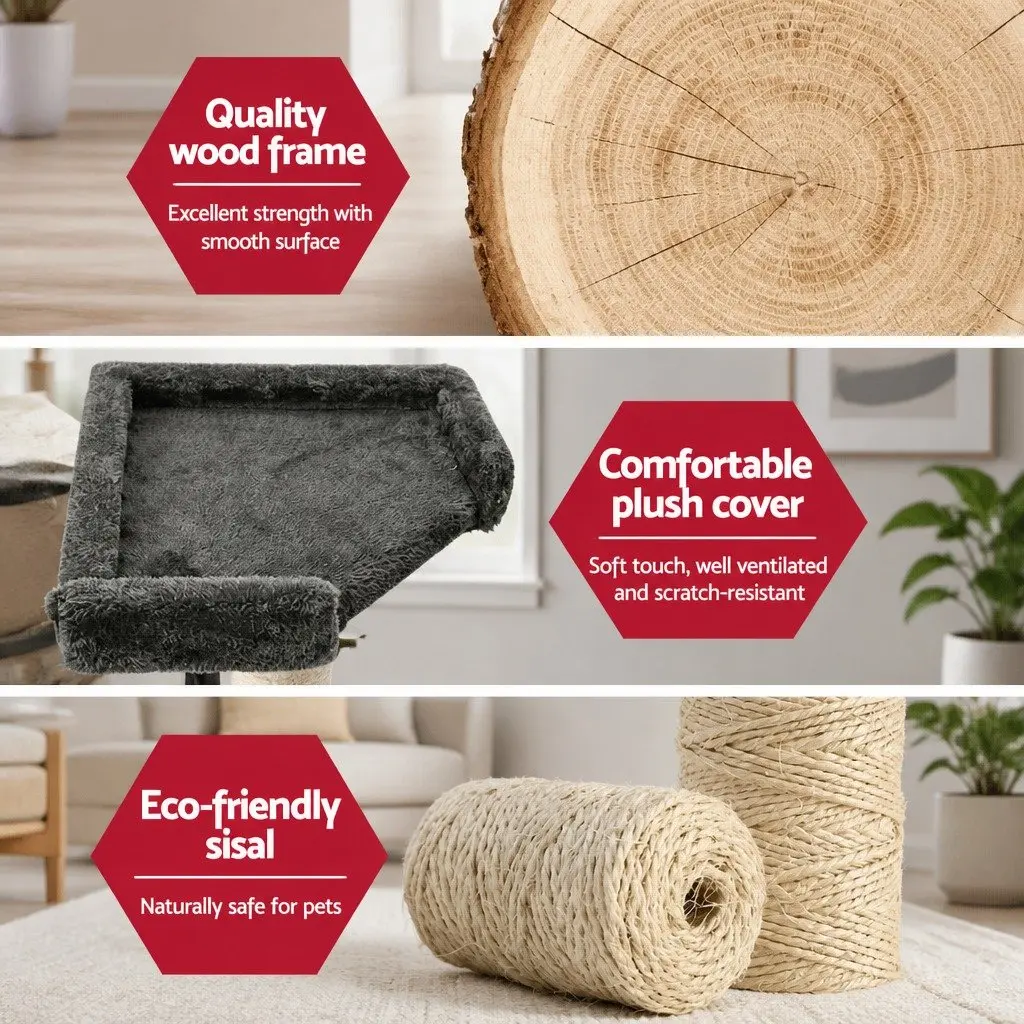 Cat Tree Multi-level Particleboard 180cm Grey