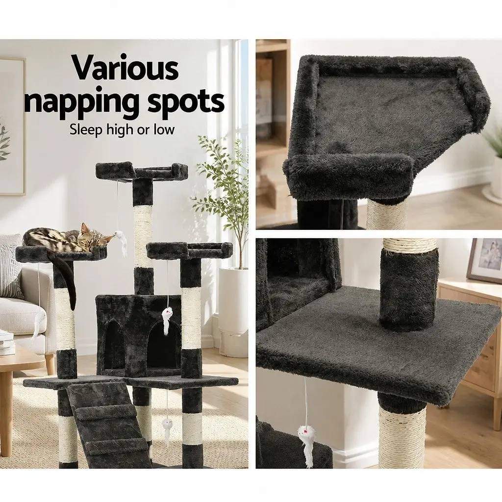 Cat Tree Multi-level Particleboard 180cm Grey