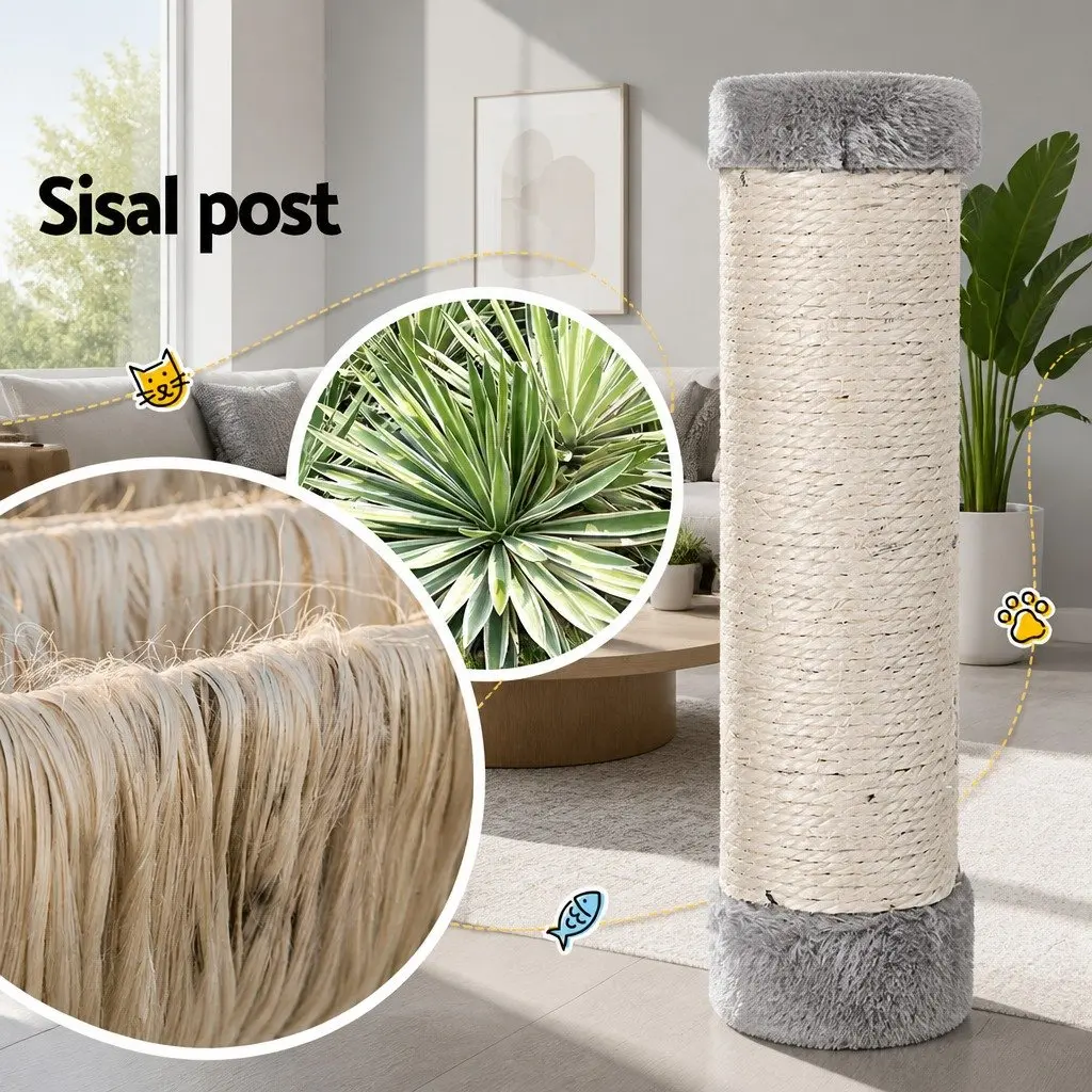 Cat Tree Multi-Level Wooden 161cm Light Grey Scratching Post Condo House