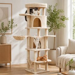 Functional Cat Tree Tower 167cm for Climbing and Scratching