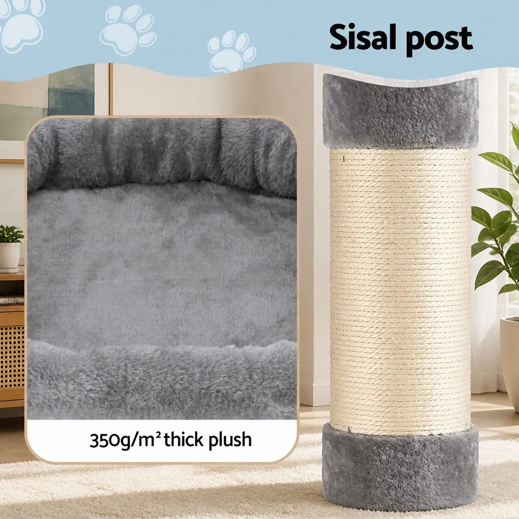 Cat Tree 184cm Tall Scratching Post Tower Climbing Condo House Light Grey