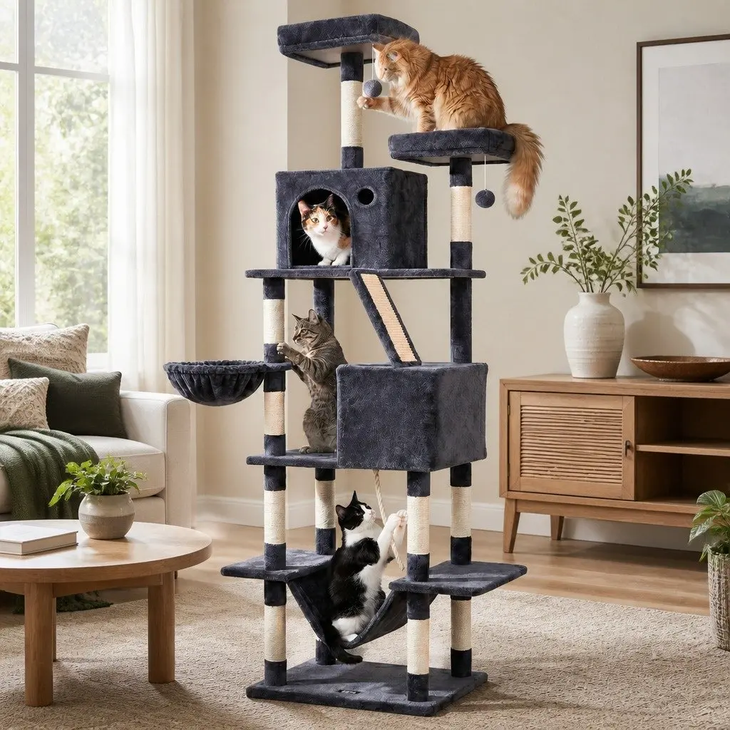 Cat Tree Tower for Multiple Cats at Home
