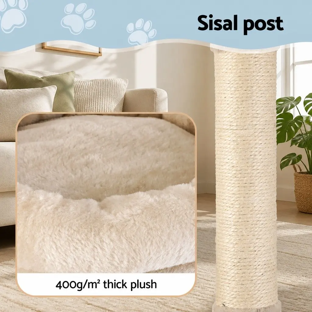 Cat Tree Multi-Level Particleboard 143cm Beige