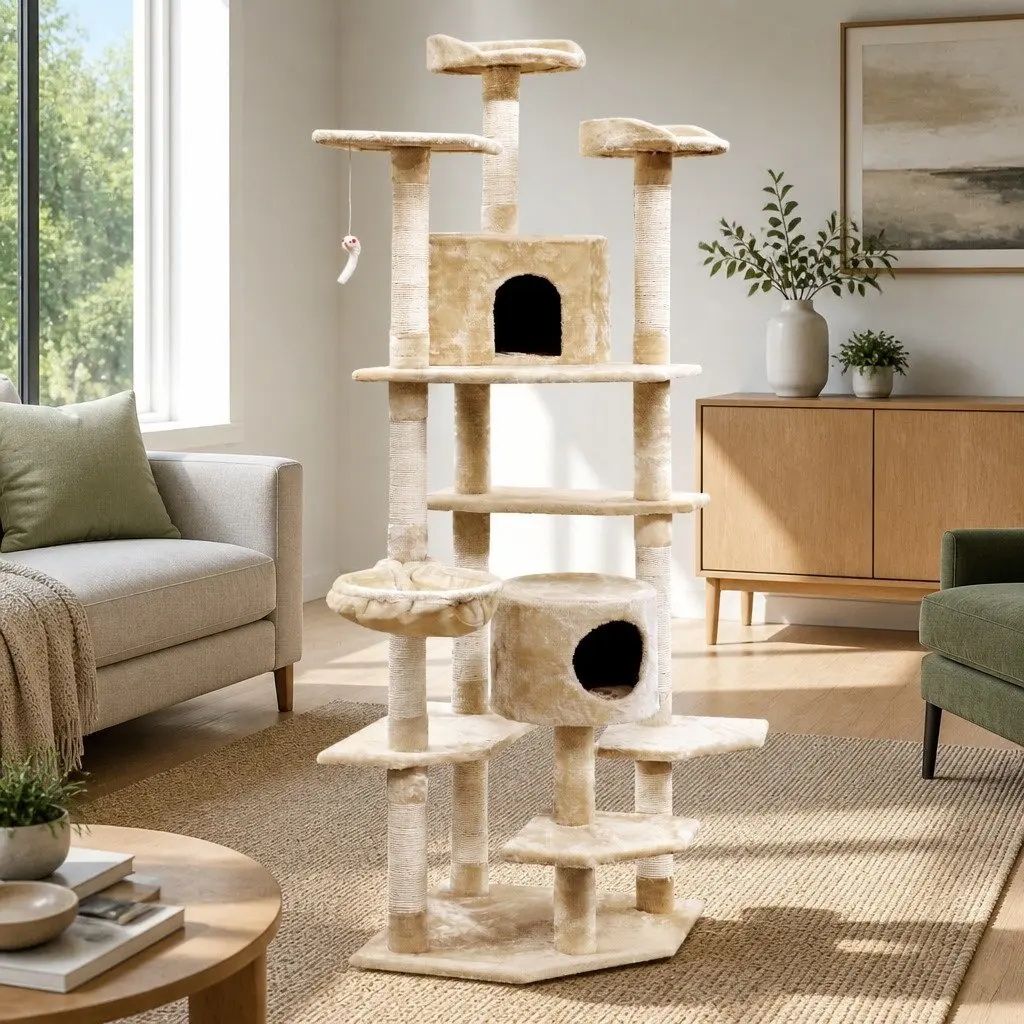 Cat Tree 203cm for Play and Relaxation