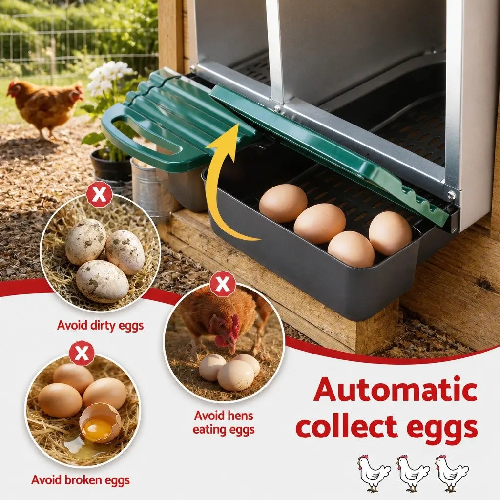 Chicken Nesting Box Galvanized Metal 3 Hole Wall Mounted Green