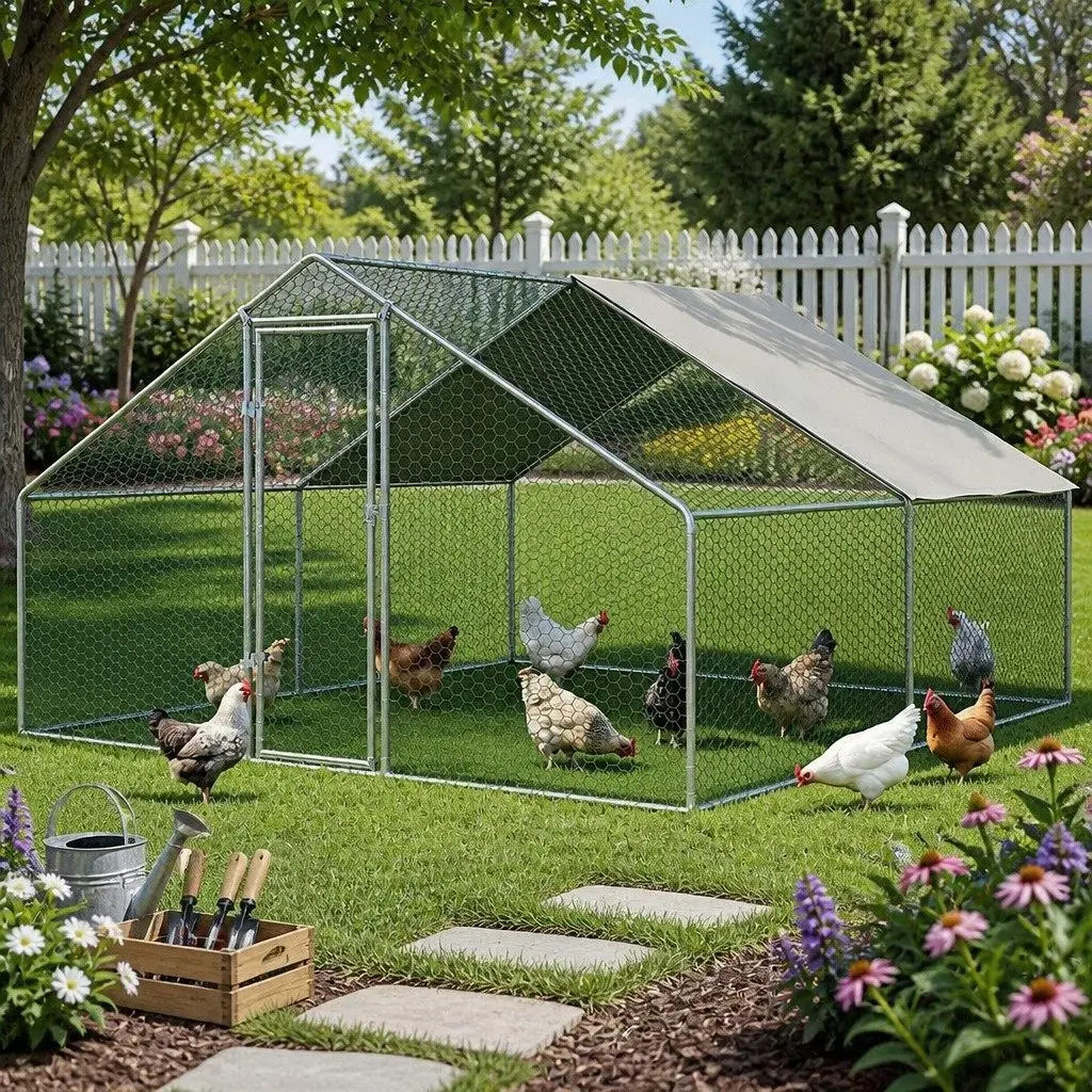 3x4x2m Chicken Coop for Backyard Use
