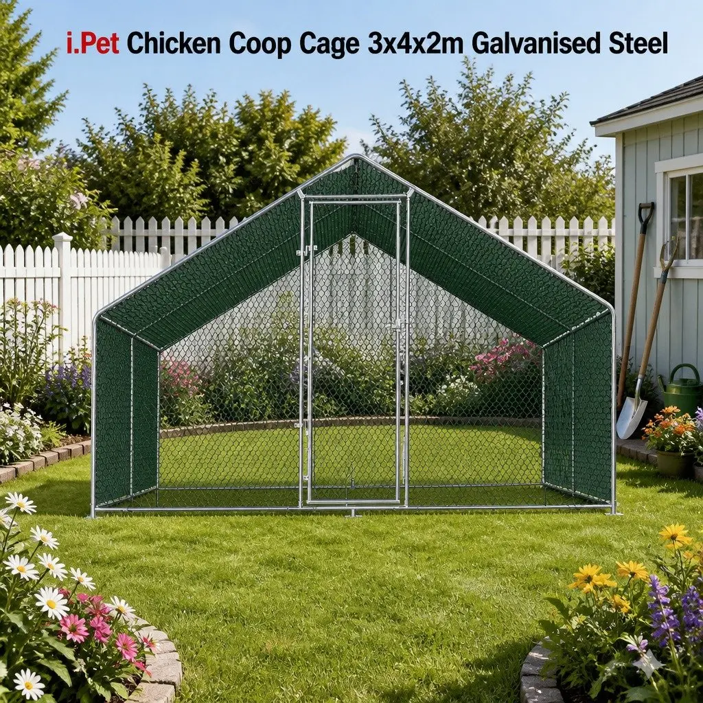 3x4x2m Chicken Coop for Backyard Use