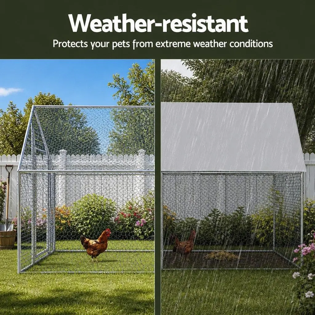 3x4x2m Chicken Coop for Backyard Use