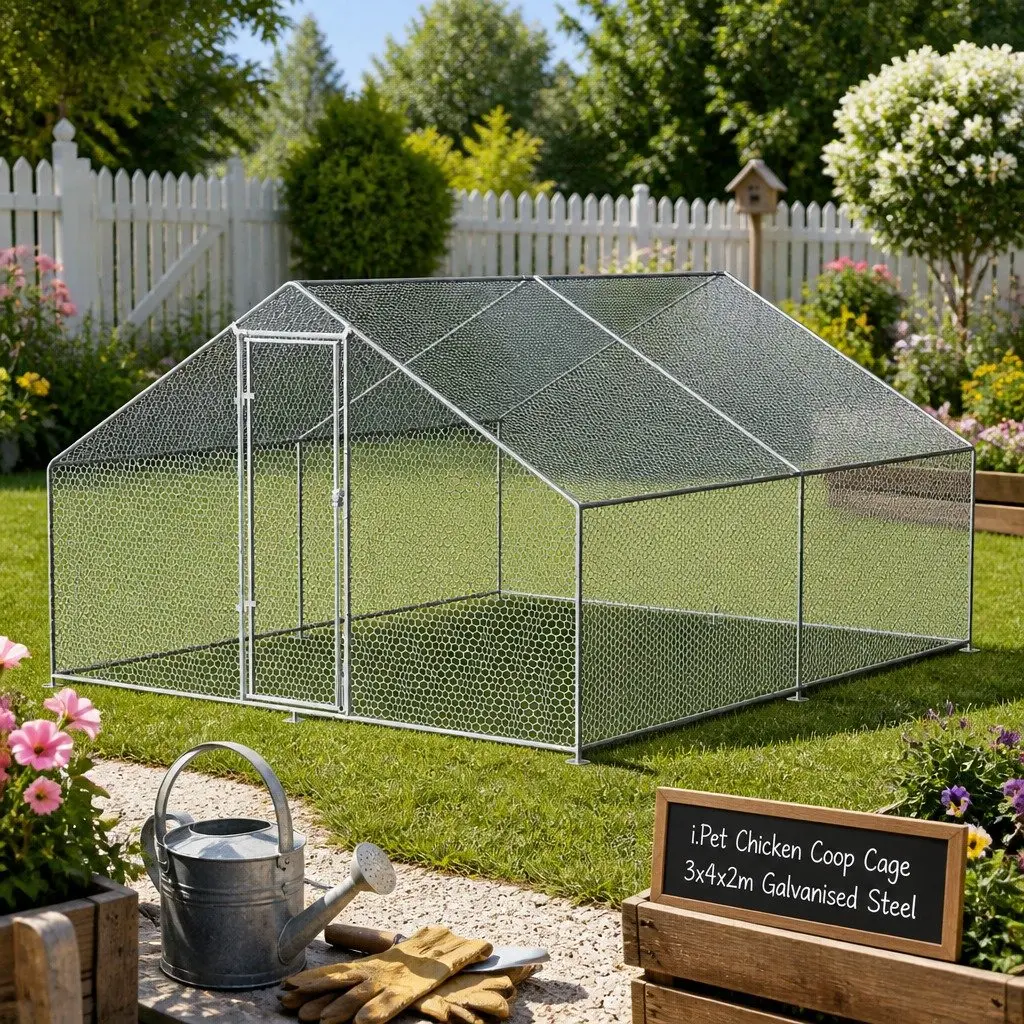 3x4x2m Chicken Coop for Backyard Use
