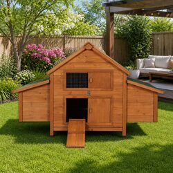 Wooden Chicken Coop Rabbit Hutch for Outdoor Use