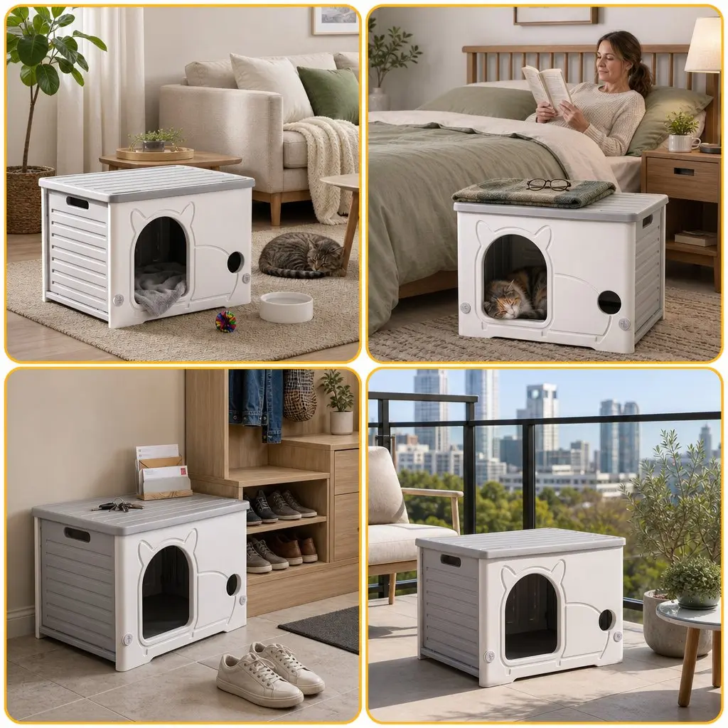 Stackable Cat House for Multi-Pet Households