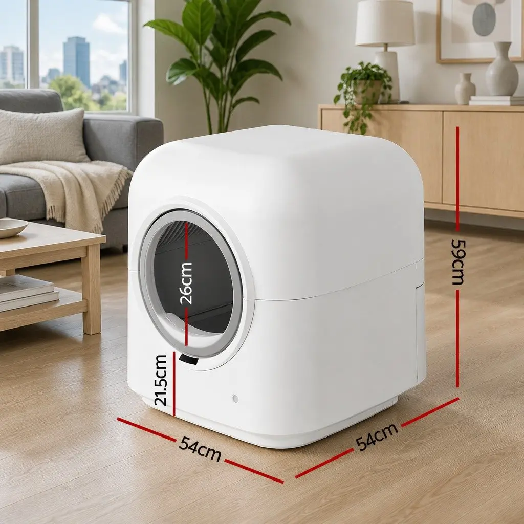 Automatic Cat Litter Box Self-Cleaning Plastic Large White