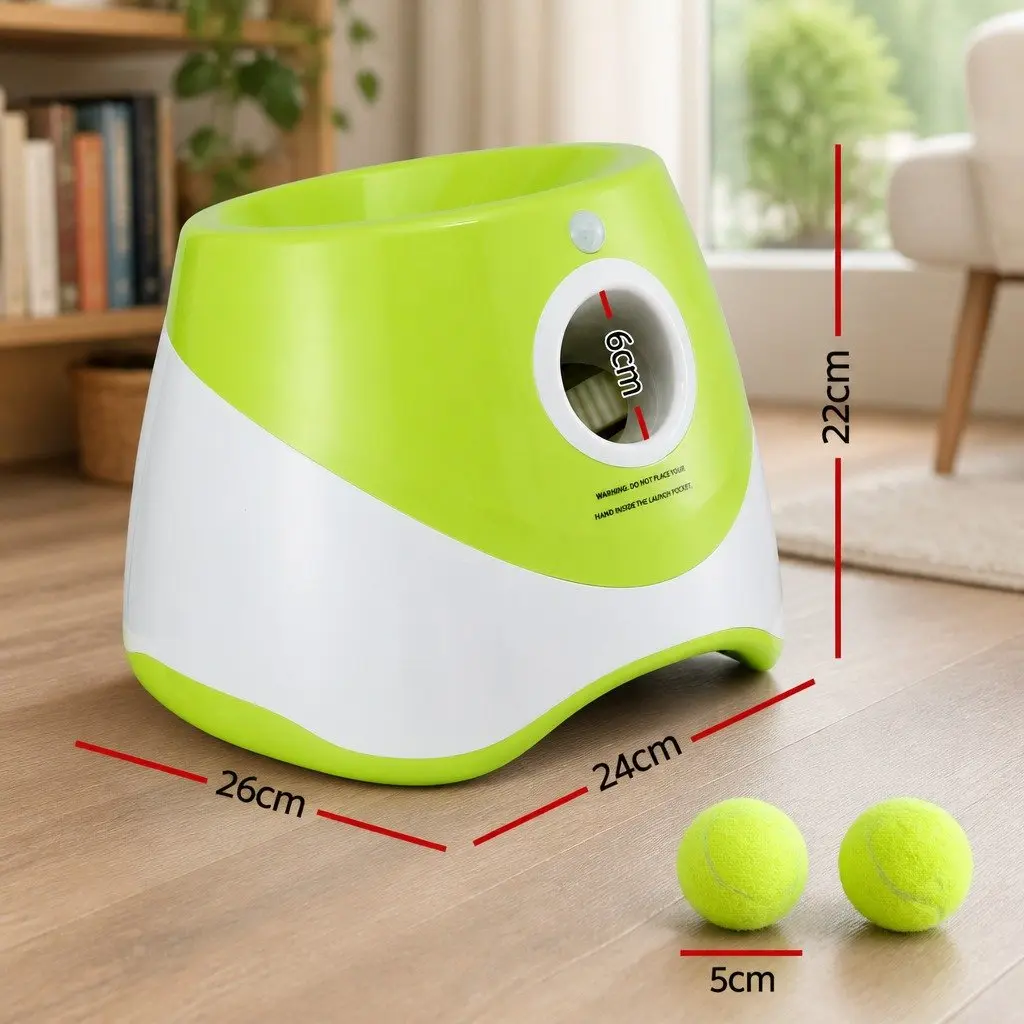 Dog Ball Launcher Automatic Interactive Toy ABS Plastic Foam 26 x 24 x 22 cm White Green