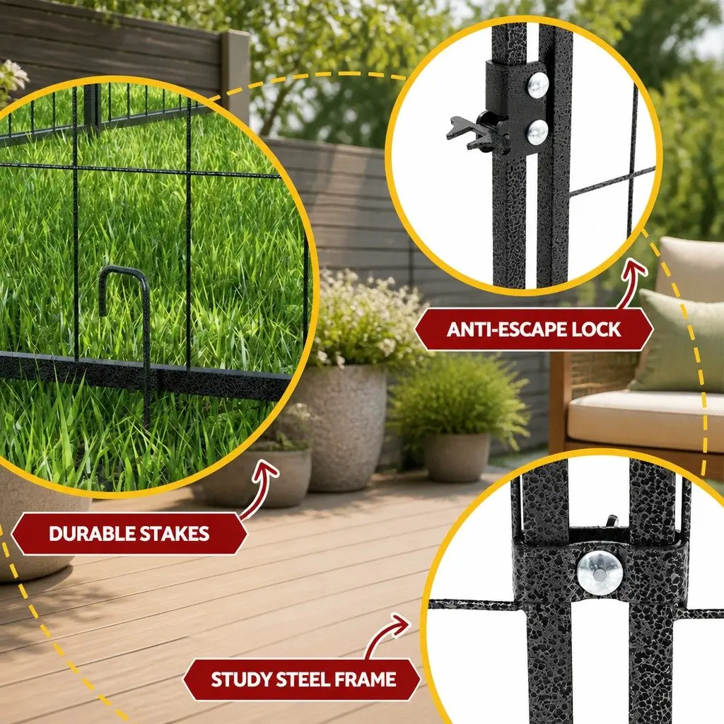 Dog Kennel Extra Large Outdoor Playpen Metal Puppy House Backyard Pet Enclosure