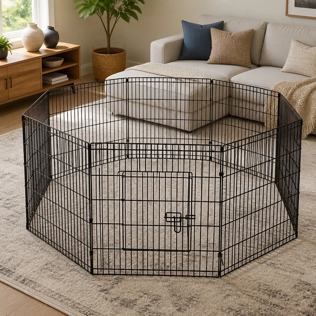8-Panel Pet Playpen for Home Use