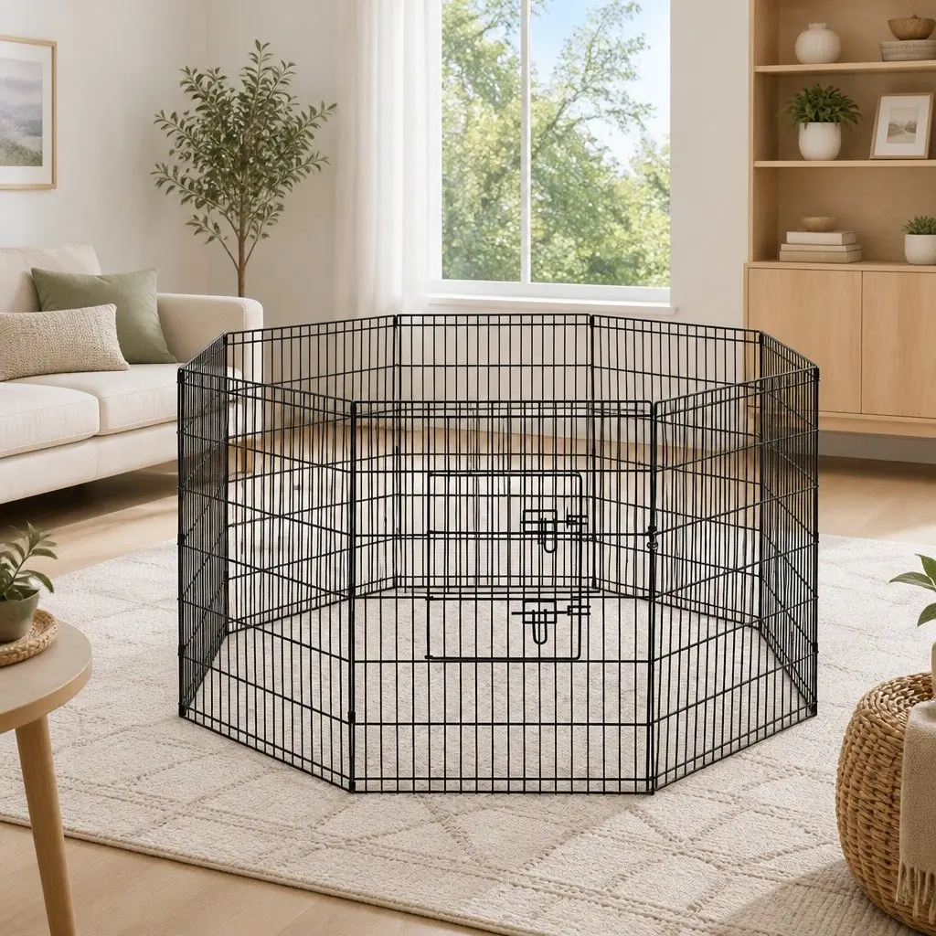 8 Panel Dog Playpen for Home and Outdoors