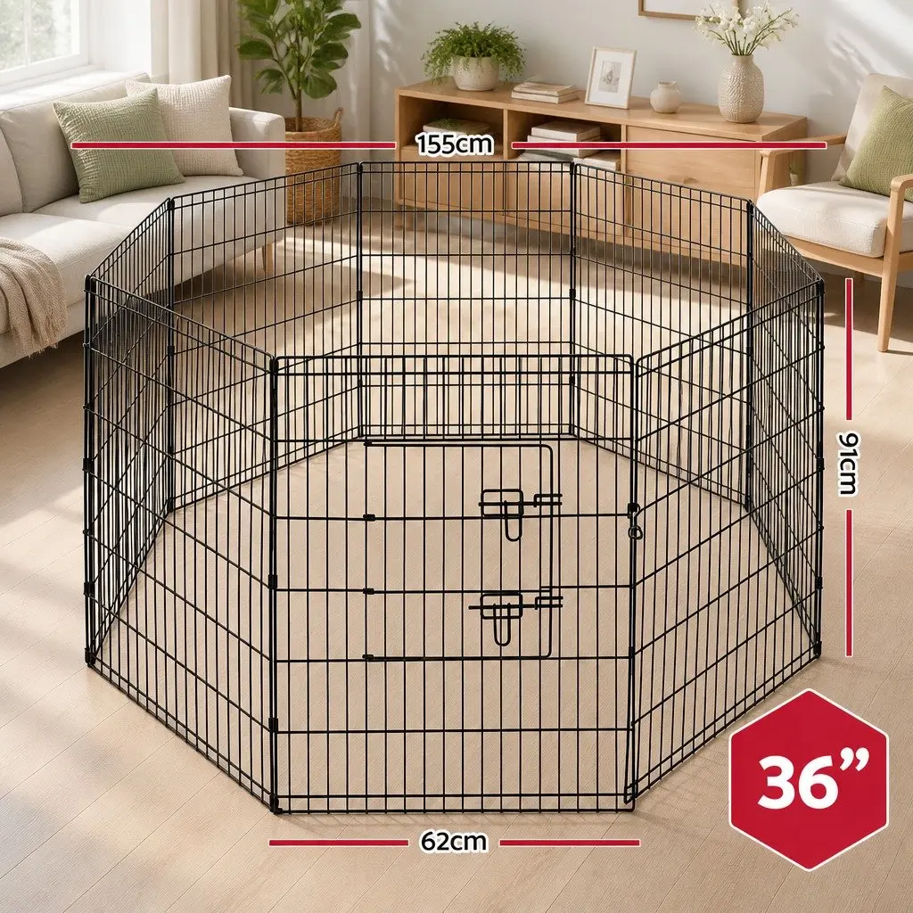 8 Panel Dog Playpen for Home and Outdoors