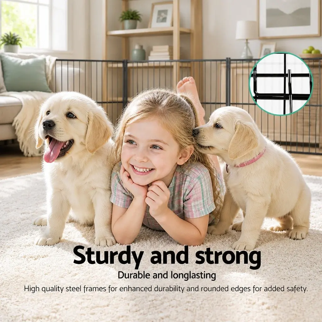 8 Panel Dog Playpen for Home and Outdoors