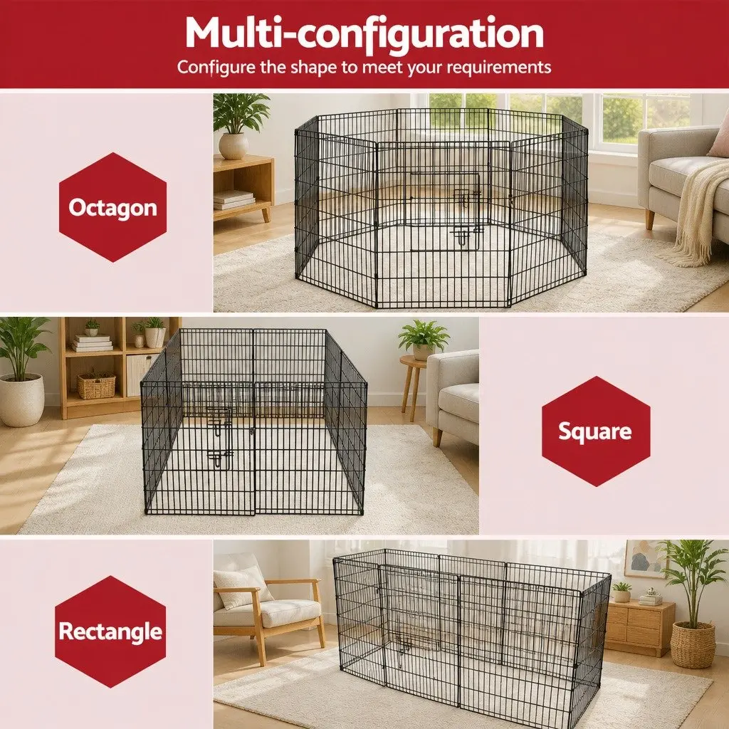 8 Panel Dog Playpen for Home and Outdoors